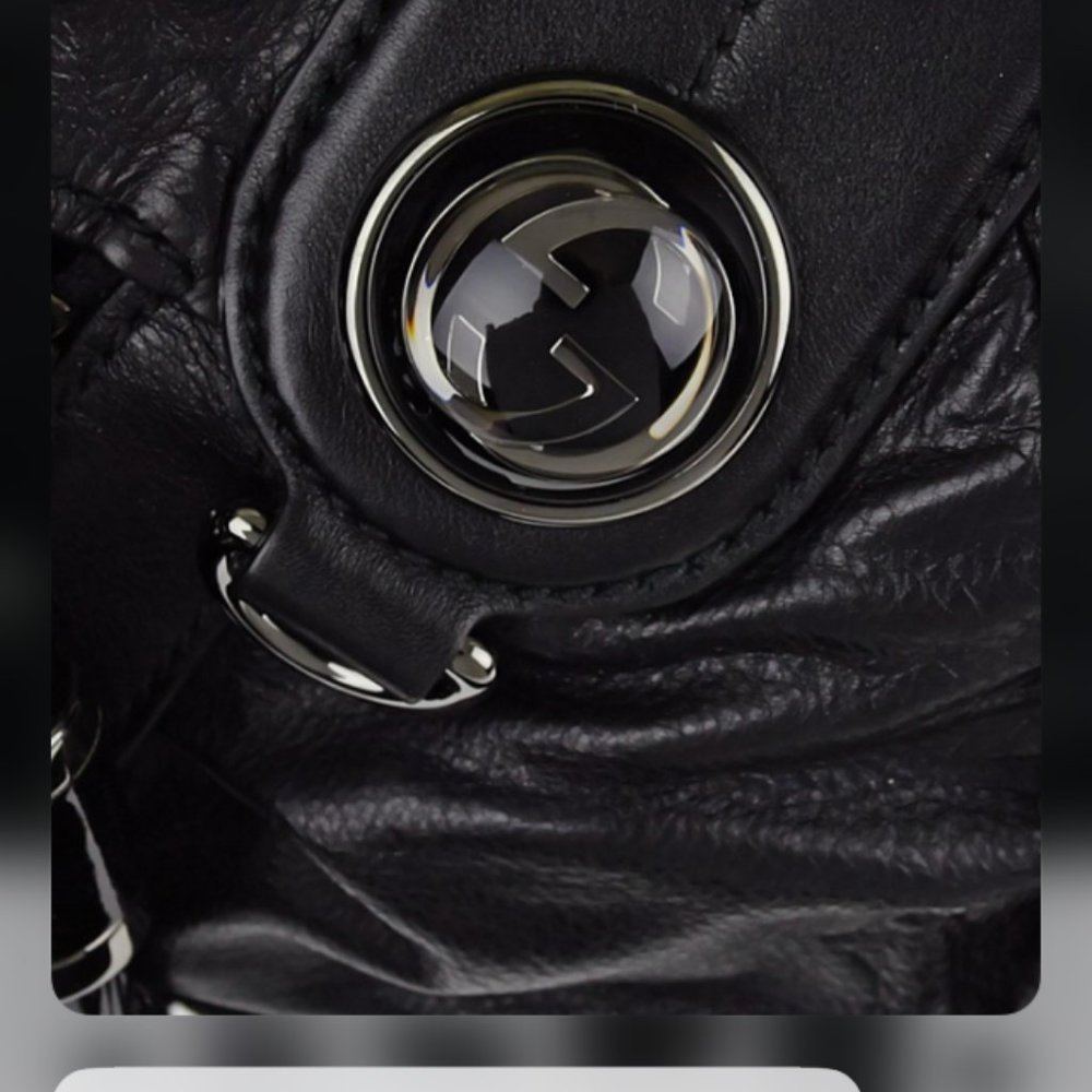Gucci Genuine  Black Leather Bag Almost New - Picture 6 of 14